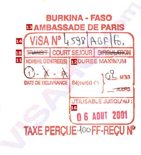 Visa ambassade burkina faso